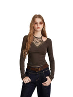 Lace Panel Hollow Base Top