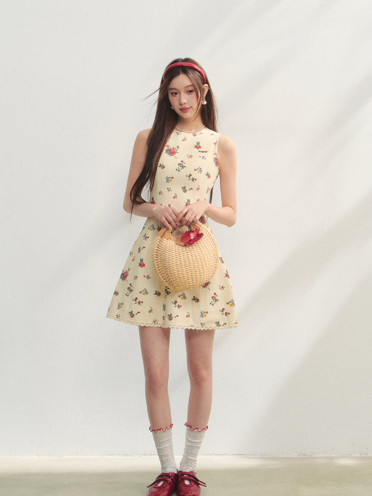 Flower Print Sleeveless Dress