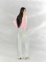 Washed Gray Straight Jeans