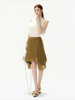 Chiffon A-Line Midi Skirt