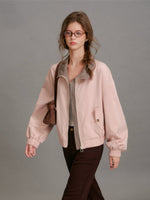 Plaid Collar Cropped Jacket
