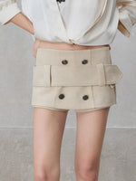 Belted Suede Mini Skirt