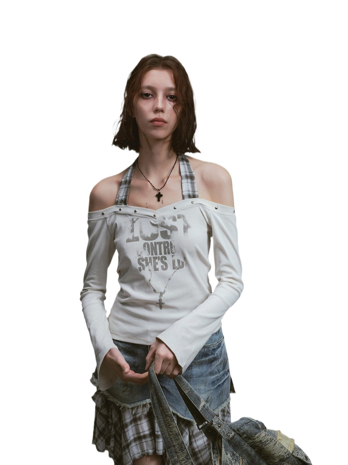Punk Rivet Halter Neck Top