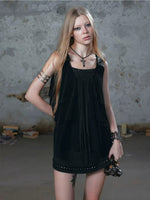 Ruffle Fringe Two-Piece Mini Dress