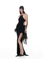 Cross-Back Halter Maxi Dress