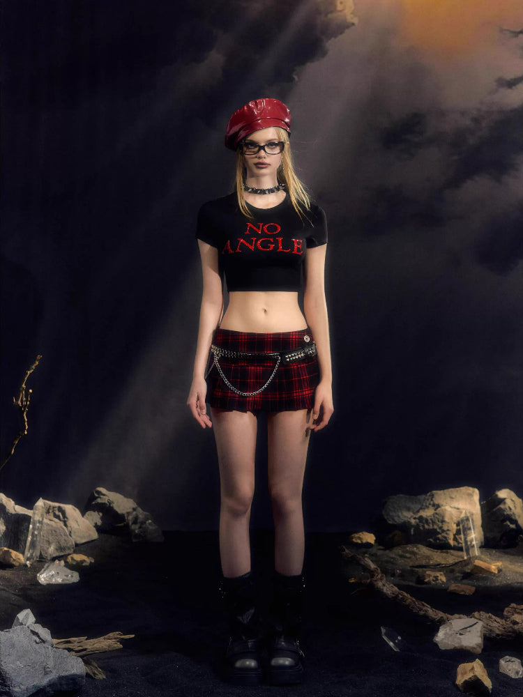 Plaid Pleated Mini Skirt