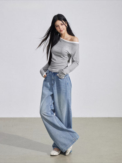 Asymmetric Rhinestone Tee