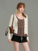 Plaid Lace Cami Top