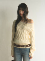 Off Shoulder Knit Sweater