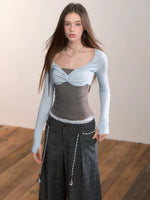 Bandeau Faux Two-Piece Top
