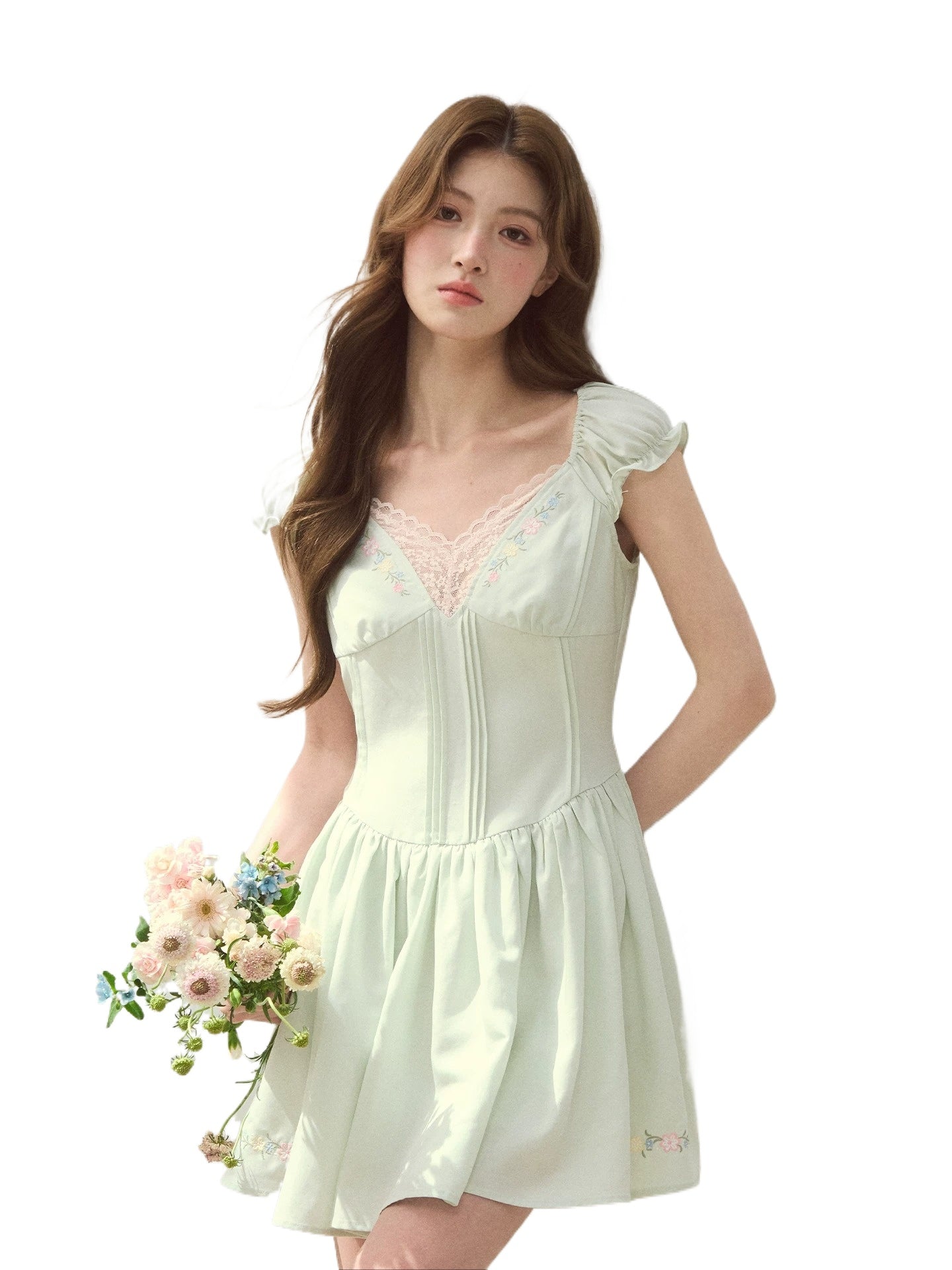 Green &amp; Brown "Seaside Reading" Dress