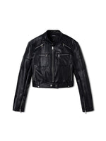 Black Retro Matte Leather Jacket