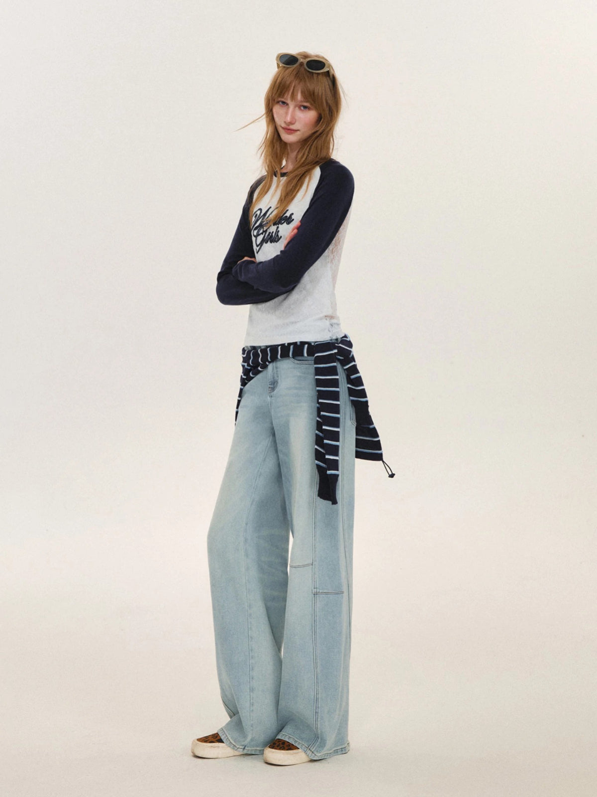 Washed Wide Leg Jeans