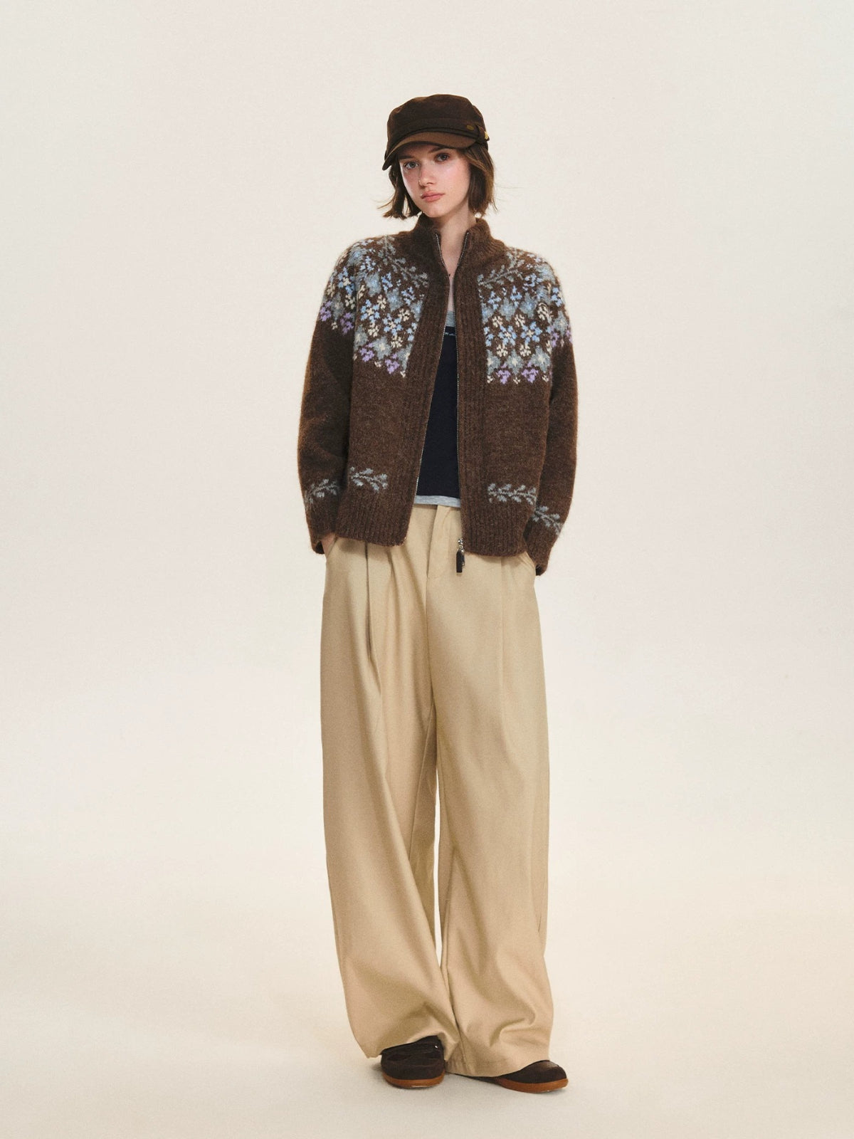 Minimalist Pleated Wide Leg Trousers