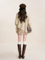 Apricot Batwing Turtleneck Sweater