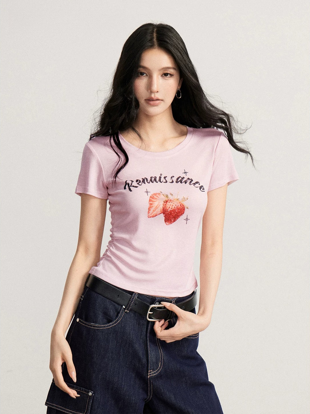 Strawberry Printed Lyocell T-Shirt