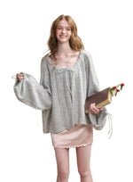 Mohair Wool Openwork Knit Cardigan