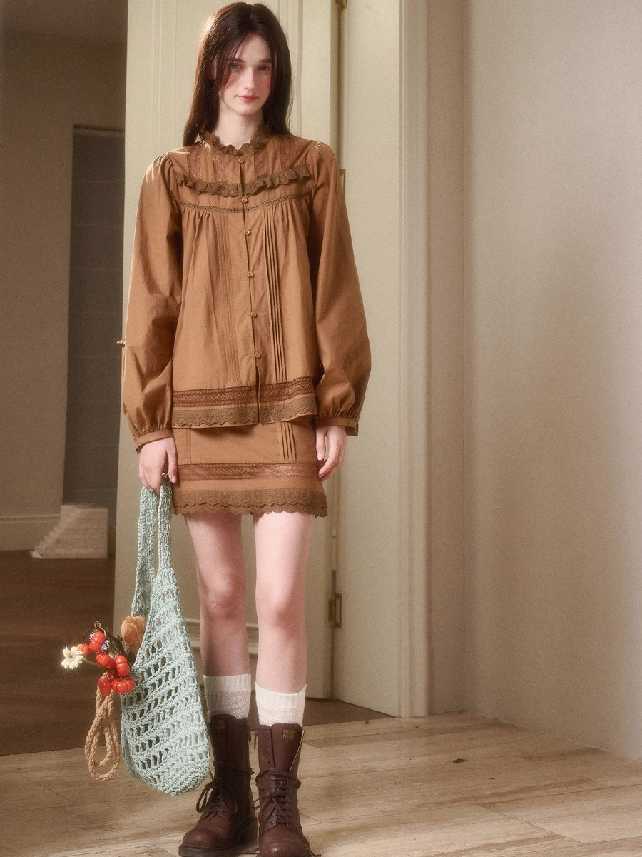 Cosagach Little World Cotton Shirt &amp; Skirt Set