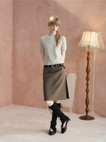 Vintage Minimal Pencil Midi Skirt