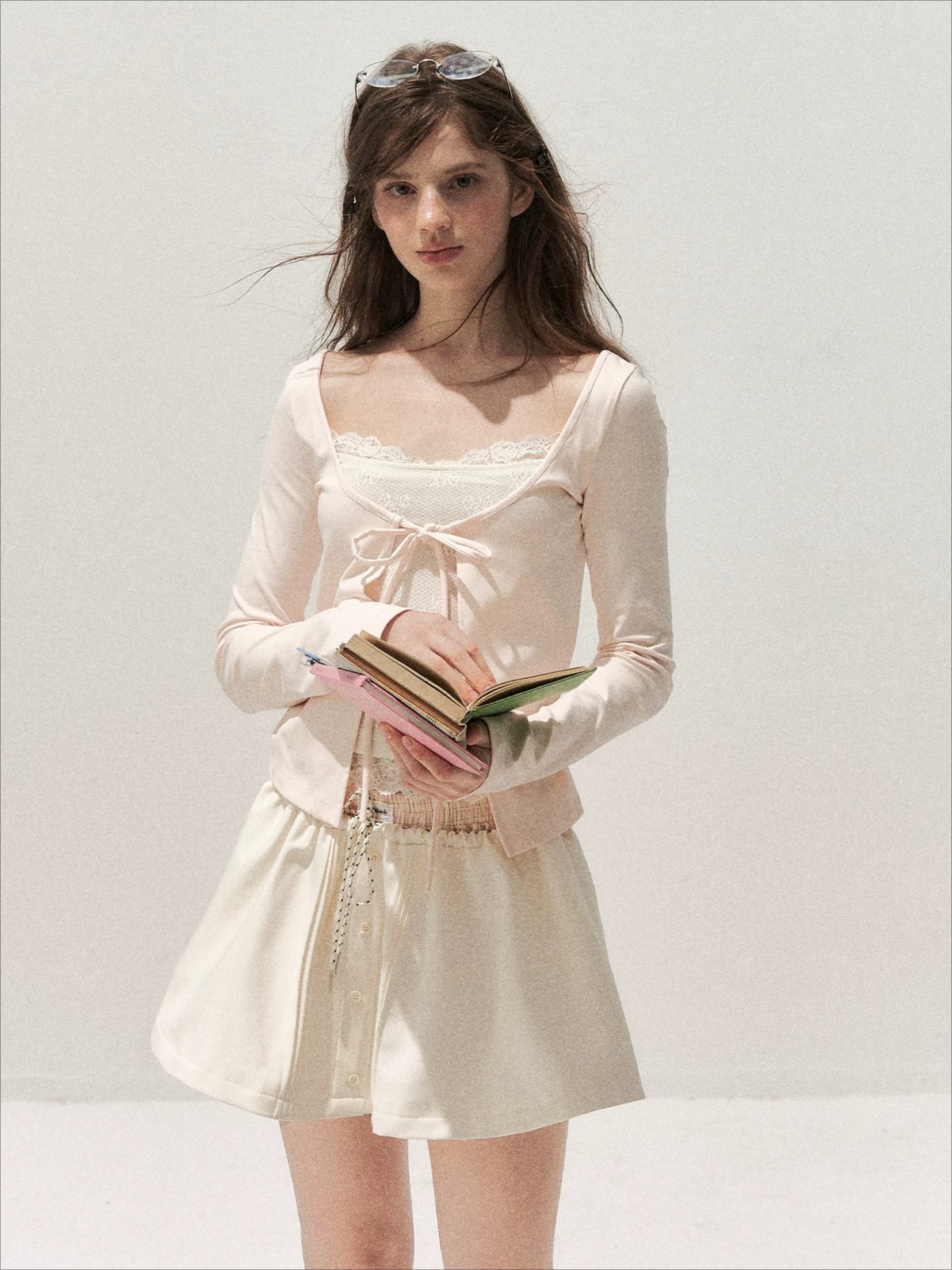 Lace Layered Tie Top