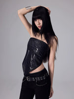 Silk Scarf Print Bandeau Top