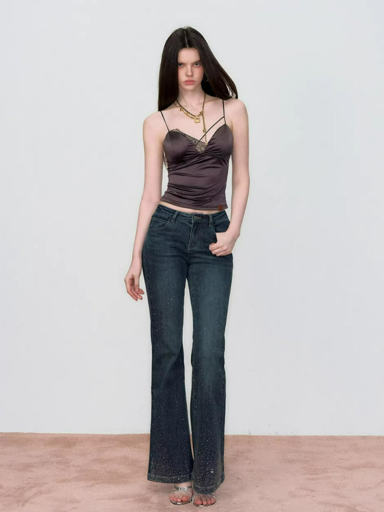 Lace Panel Satin Cami Top
