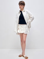Color Block Striped Loose Shirt & Short Set