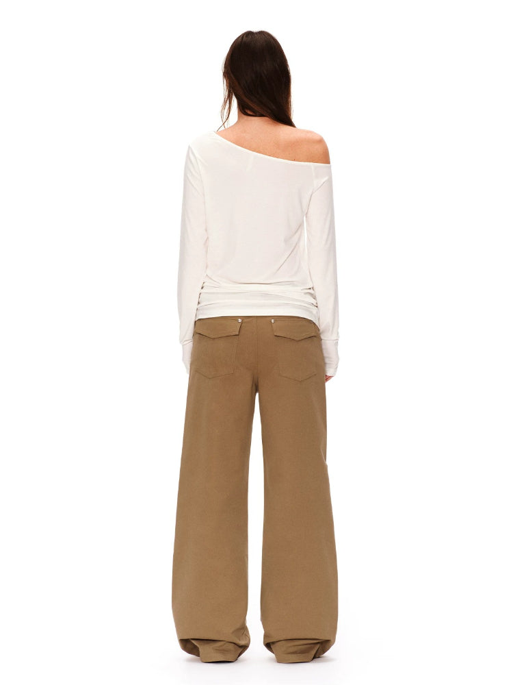 Asymmetrical Draped Lyocell Tee