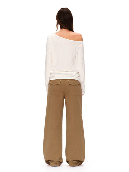 Asymmetrical Draped Lyocell Tee