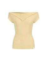 Layered Collar Off-Shoulder Knit Top