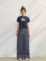 Printed Pearl-Decorated Short-Sleeve T-Shirt