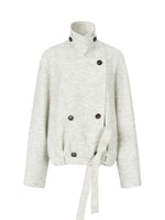 Cropped Wool-Blend Wrap Coat