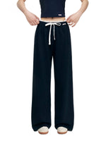 Ruffle Waist Straight Leg Sweatpants