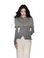 Detachable Cape Wool Sweater