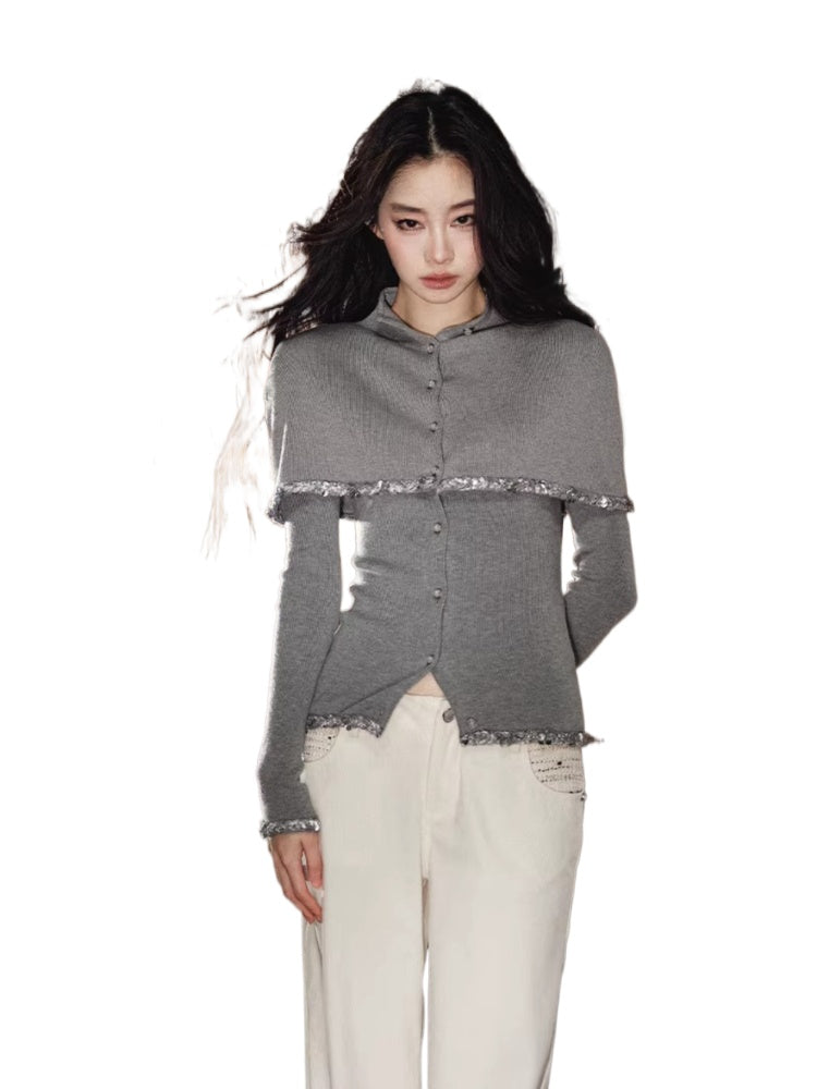 Detachable Cape Wool Sweater