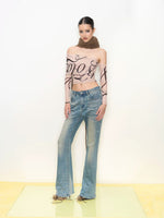Printed Cowl Off-Shoulder Top