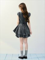 Gray Retro Stripe Dress