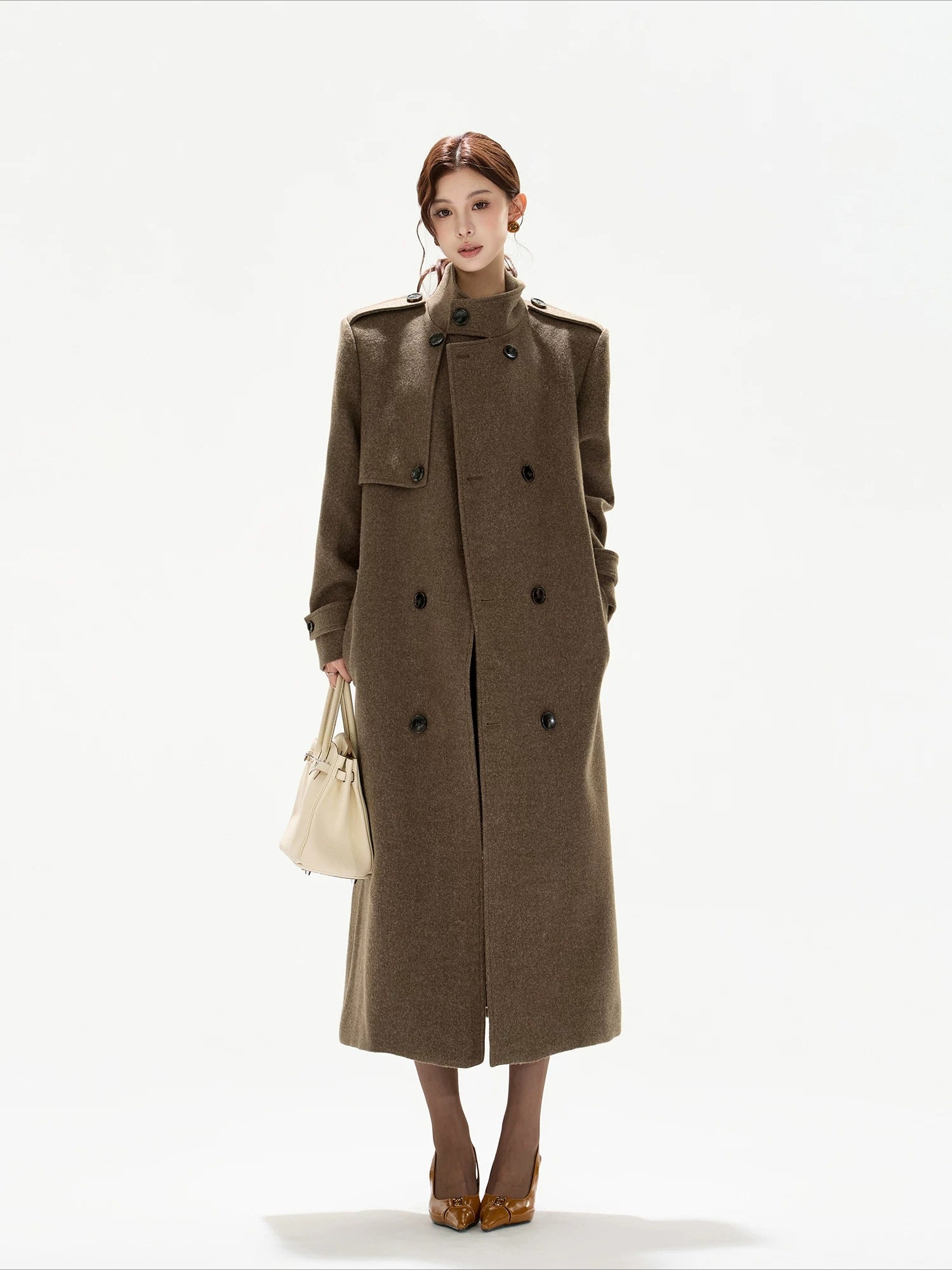 Brown Wool Blend Coat