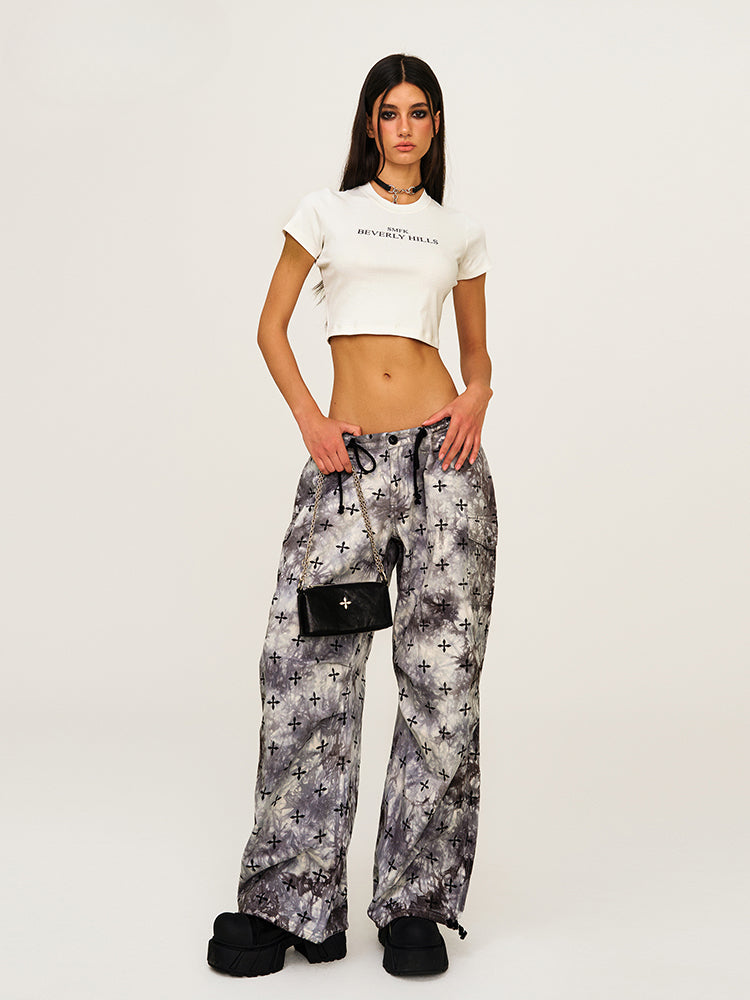 Tie-Dye All-Over Print Casual Cargo Pants