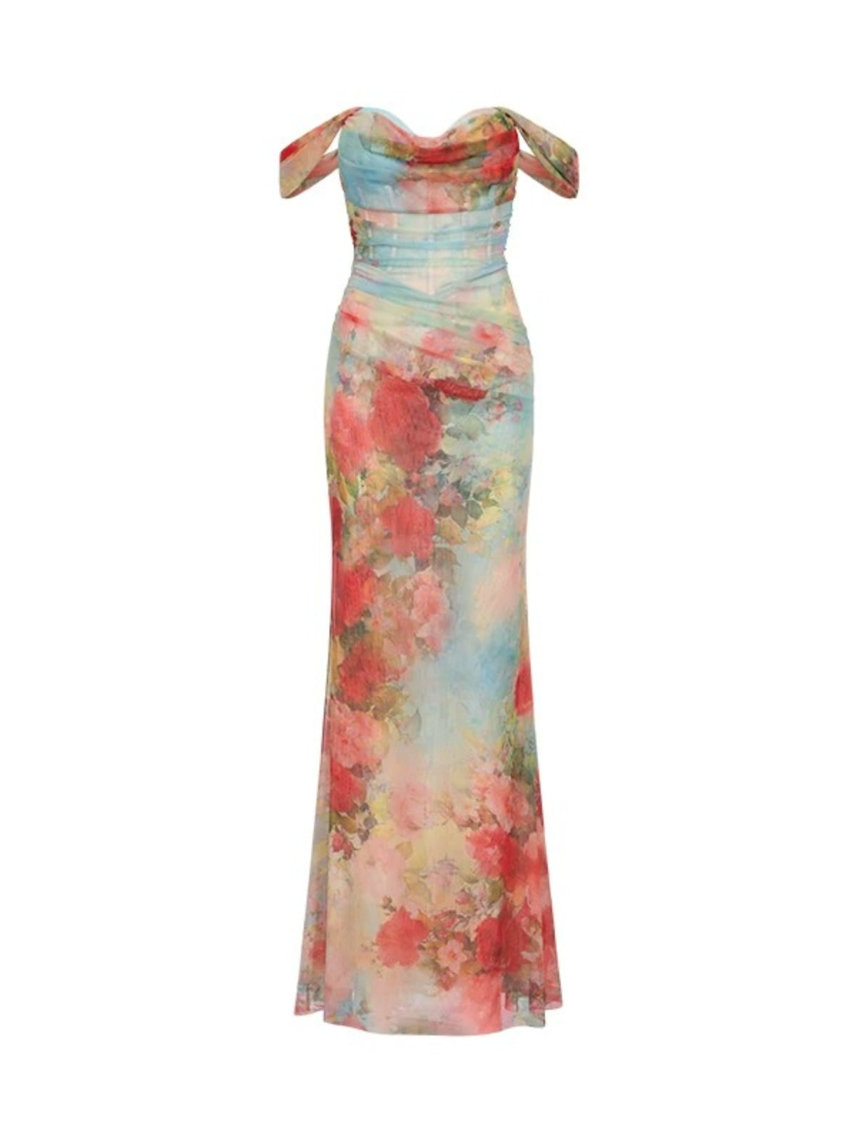 Ruched Mermaid Maxi Dress