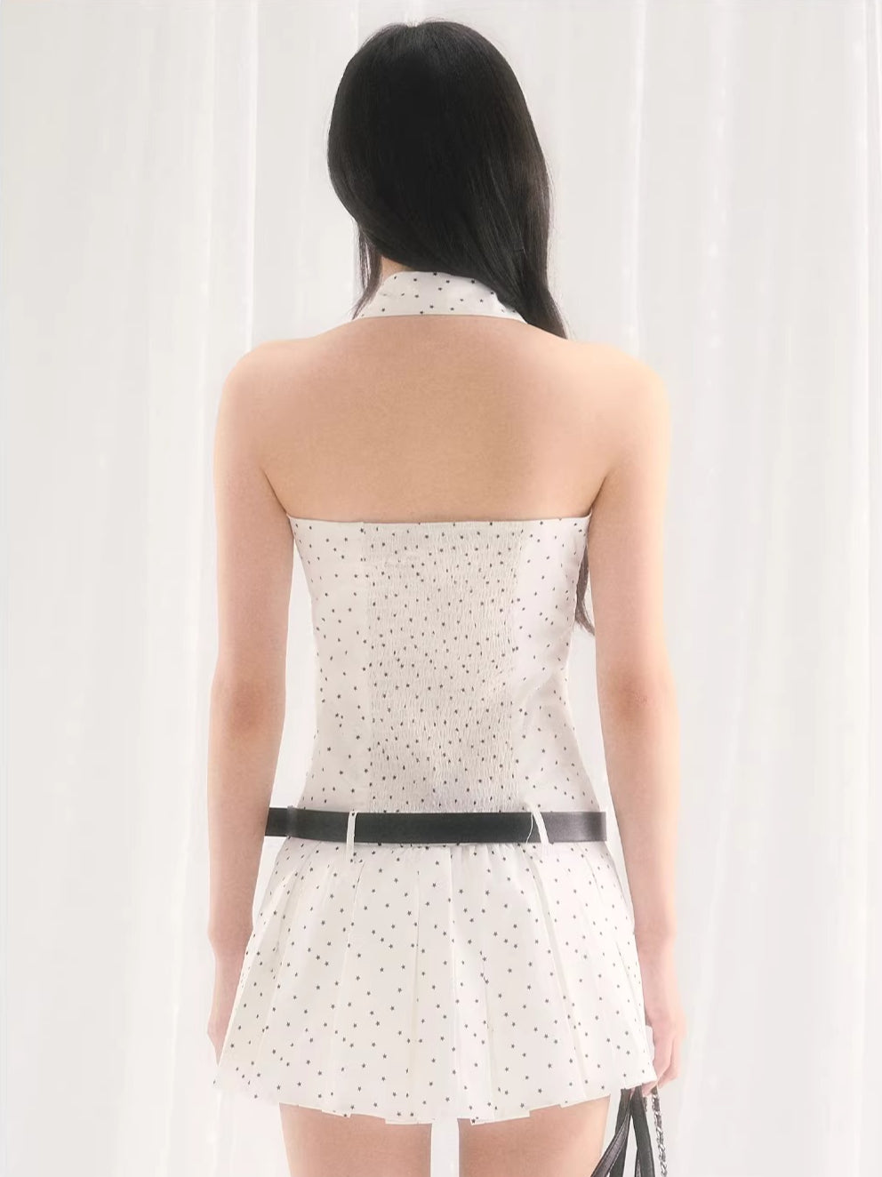 White Star Pleated Dress