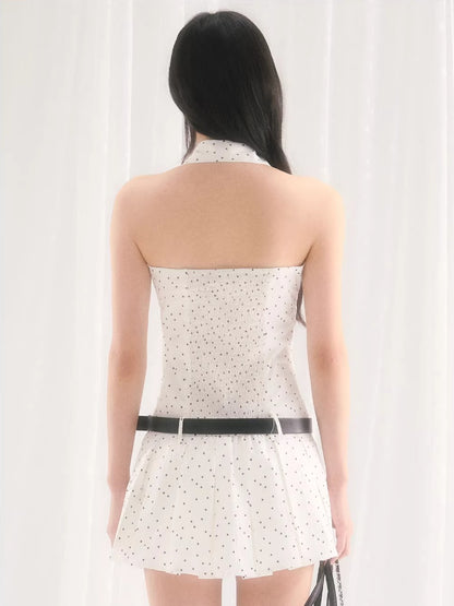 White Star Pleated Dress