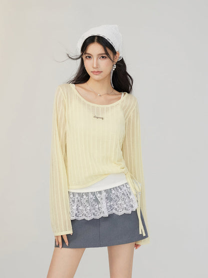 Hollow Irregular Lyocell Top
