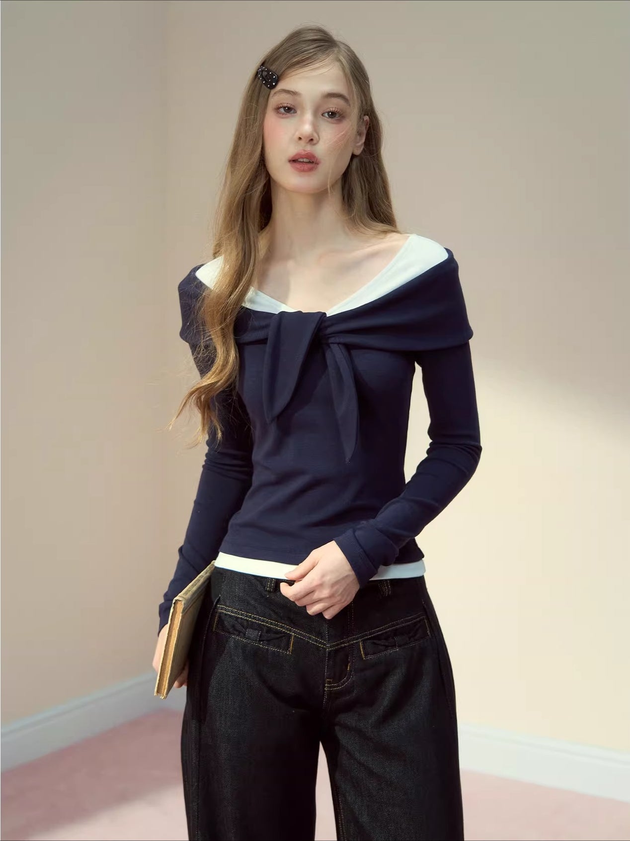 Gray &amp; Navy Blue Modal Two-Piece T-shirt