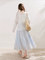 Lace Gauze Midi Skirt