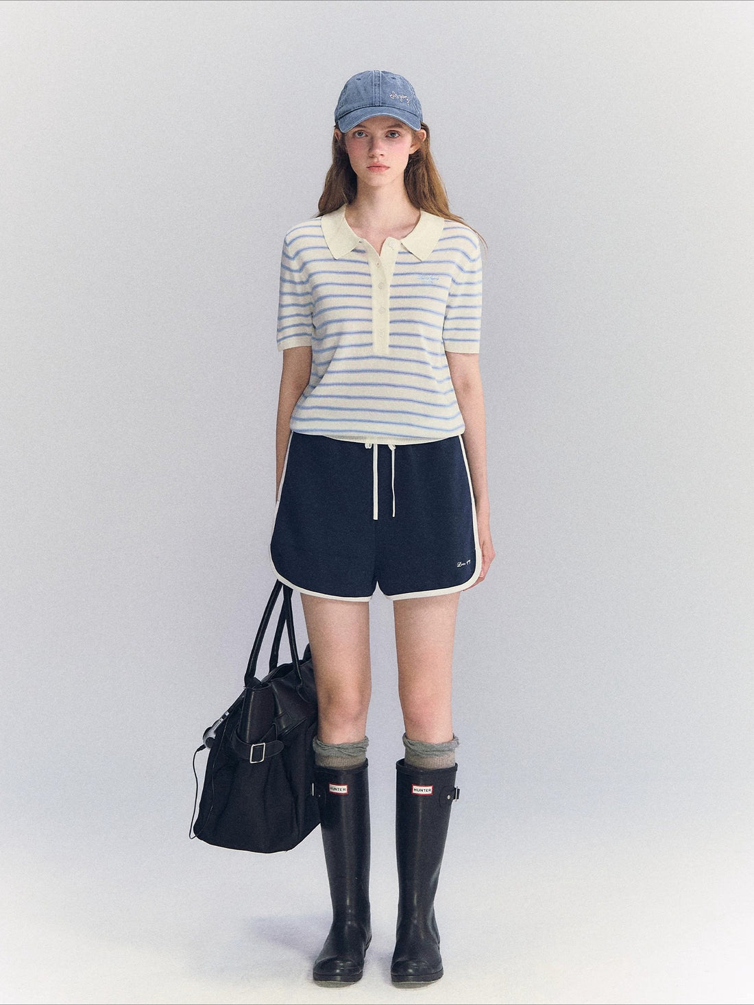Striped Polo Knit Tee