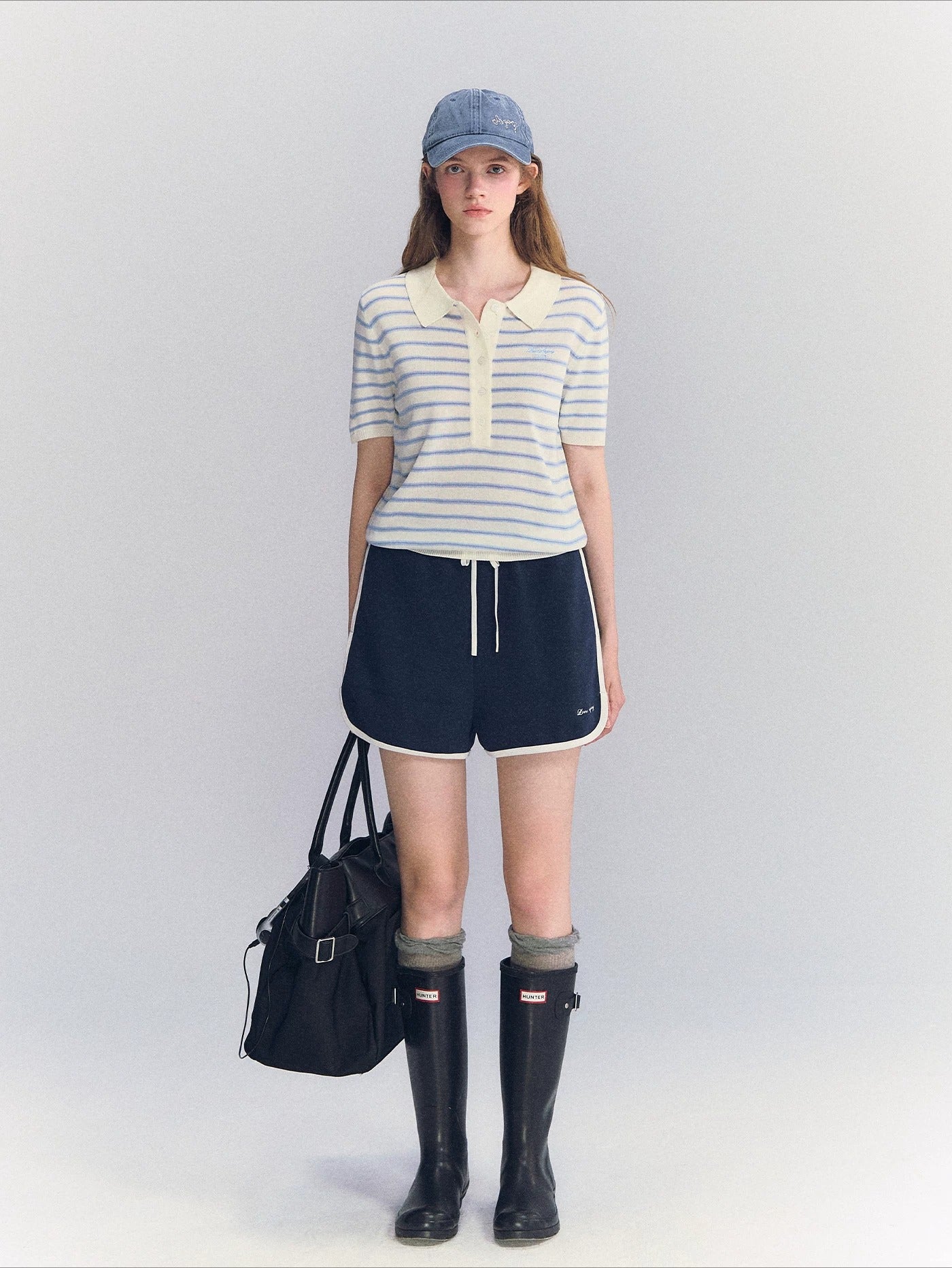 Striped Polo Knit Tee