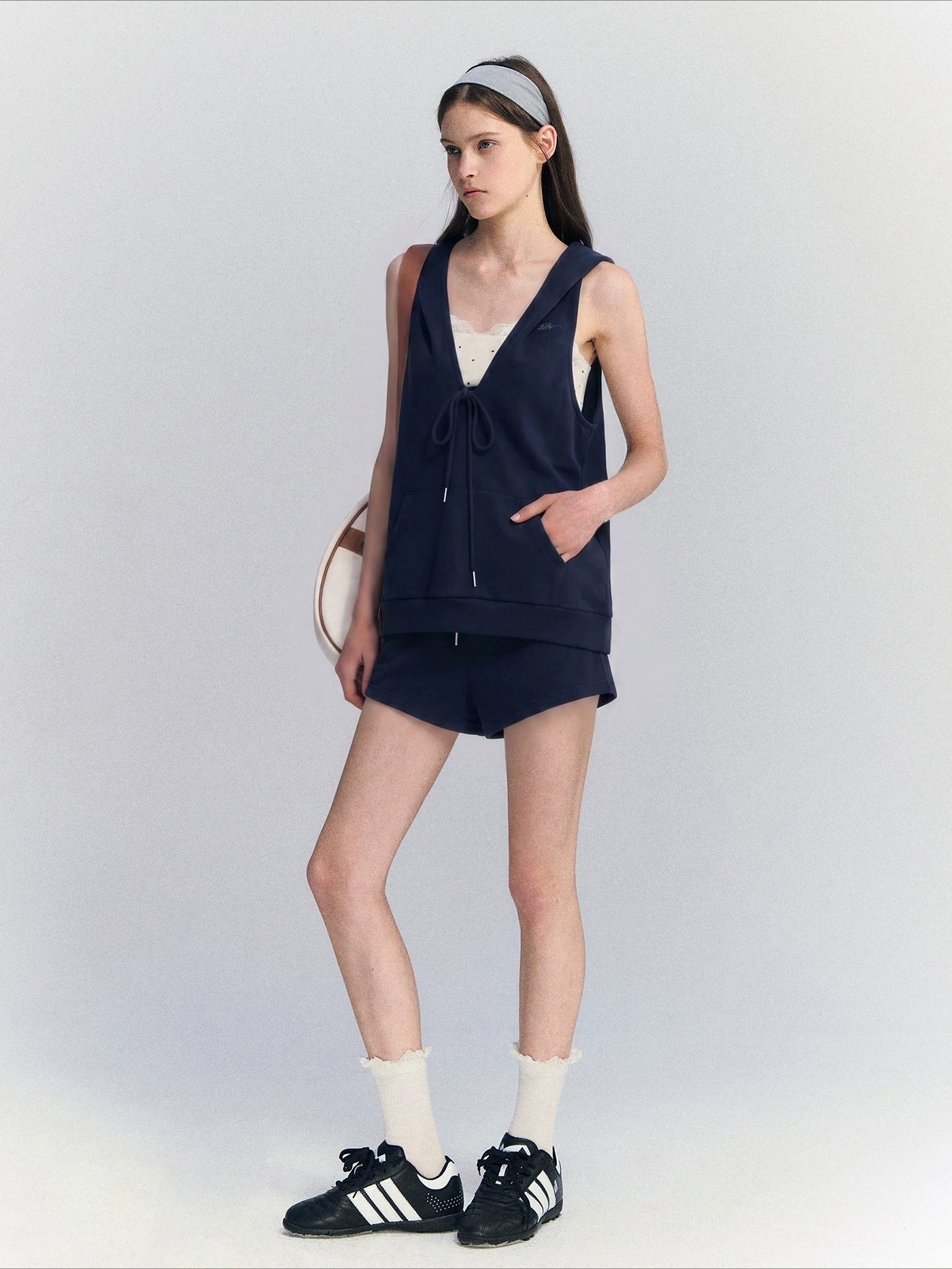 Hooded Vest Shorts Set