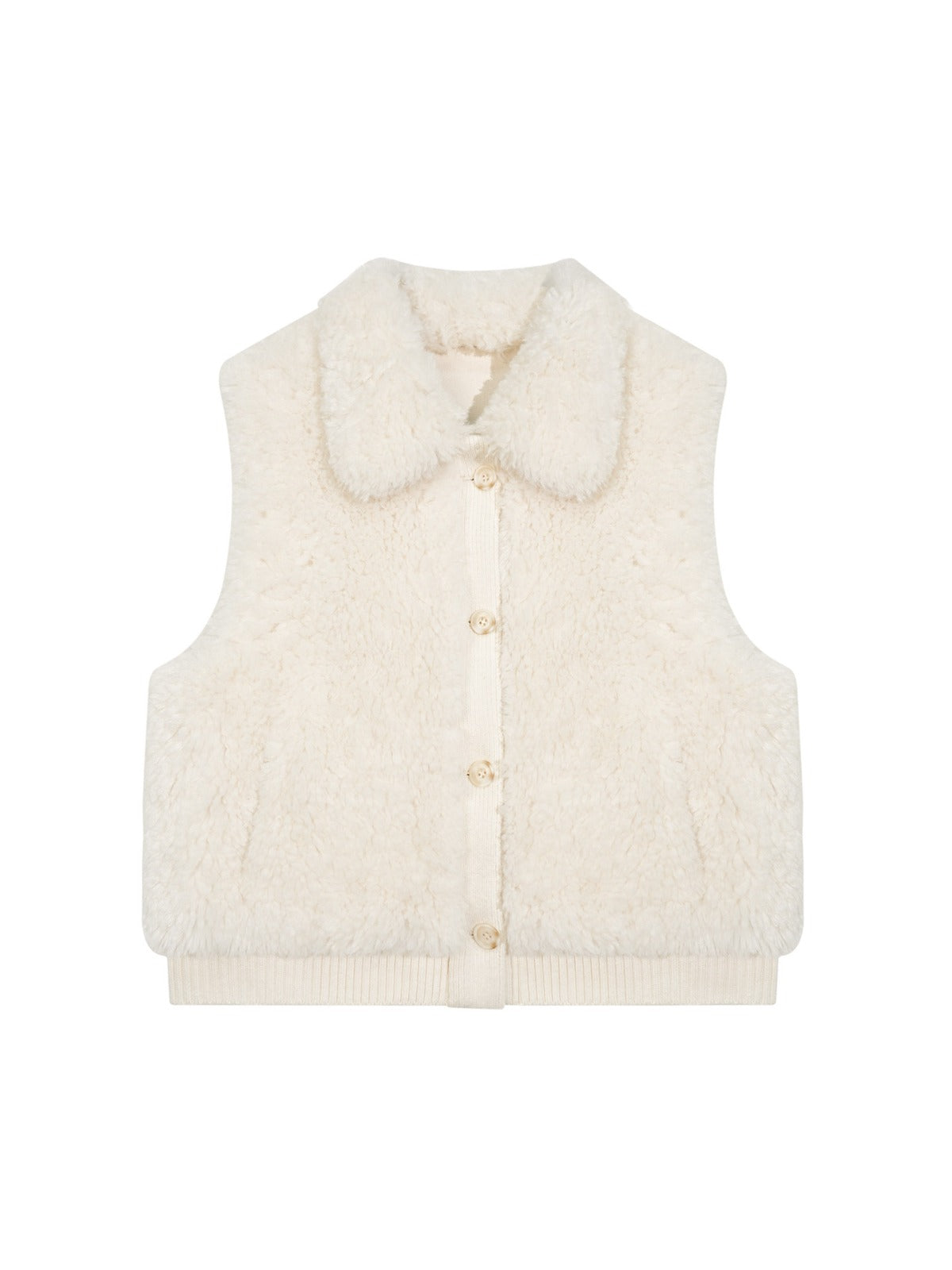 Faux Fur Knit Trim Vest