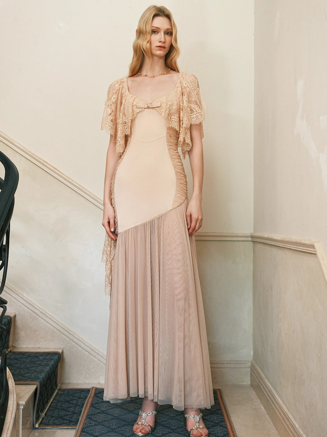 Fille Draped Mermaid Silhouette Dress